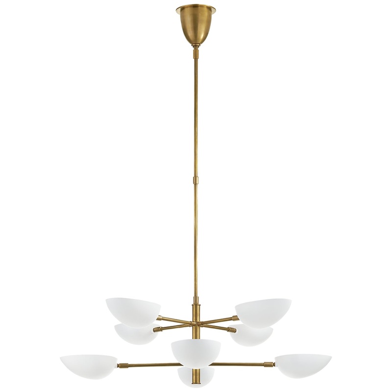 Eight Light Chandelier from the Graphic Collection in Hand-Rubbed Antique Brass Finish by Visual Comfort Signature
