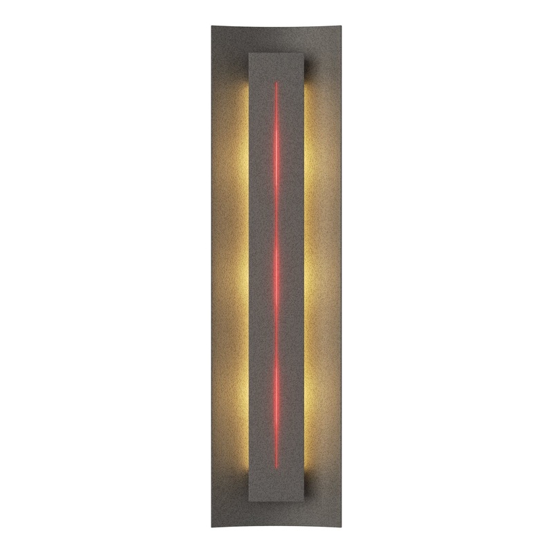Gallery Sconce Natural Iron Red Glass (RR)