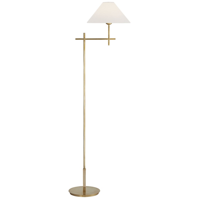 One Light Floor Lamp from the Hackney Collection in Hand-Rubbed Antique Brass Finish by Visual Comfort Signature