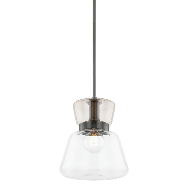 One Light Pendant from the Elodie Collection in True Bronze Finish by Mitzi