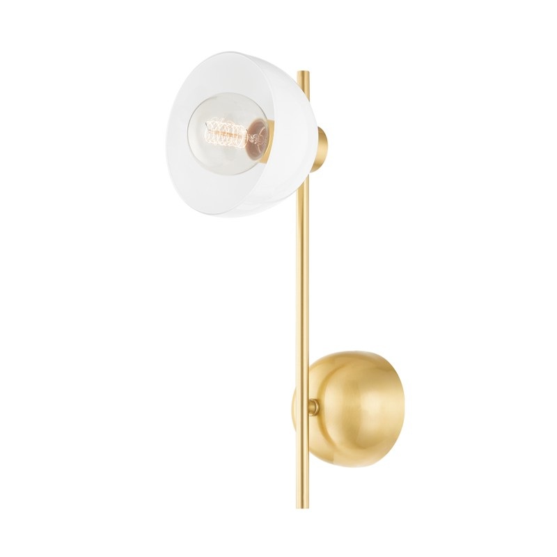 One Light Wall Sconce from the Belle Collection in Aged Brass Finish by Mitzi