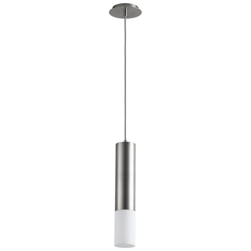 Opus Single-Light LED Mini Pendant with Acrylic Shade – Satin Nickel