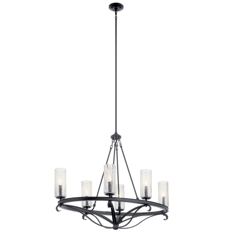 Six Light Chandelier from the Krysia Collection in Black Finish by Kichler