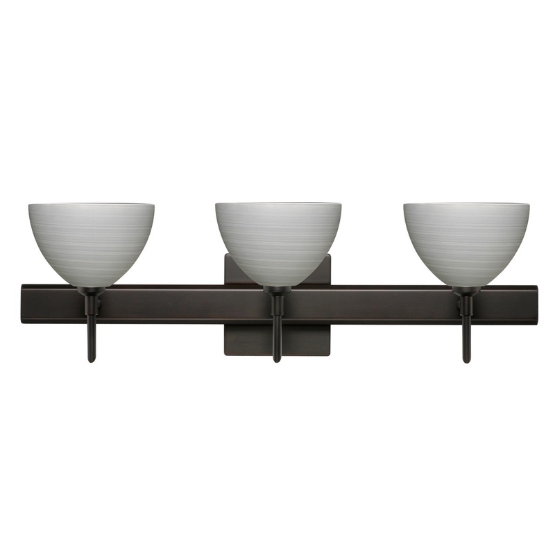 Three Light Wall Sconce from the Brella Collection in Bronze Finish by Besa