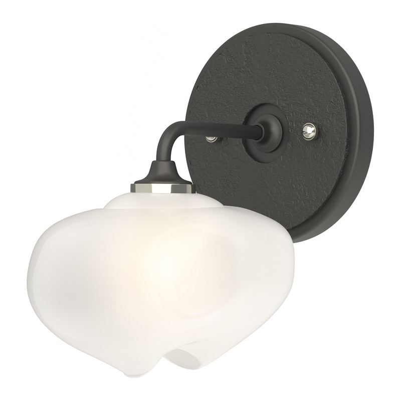 Ume 1-Light Curved Arm Bath Sconce Black Black