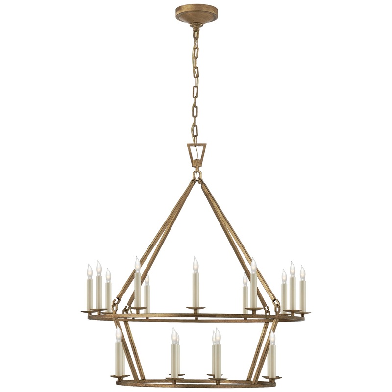 20 Light Chandelier from the Darlana Ring Collection in Gilded Iron Finish by Visual Comfort Signature