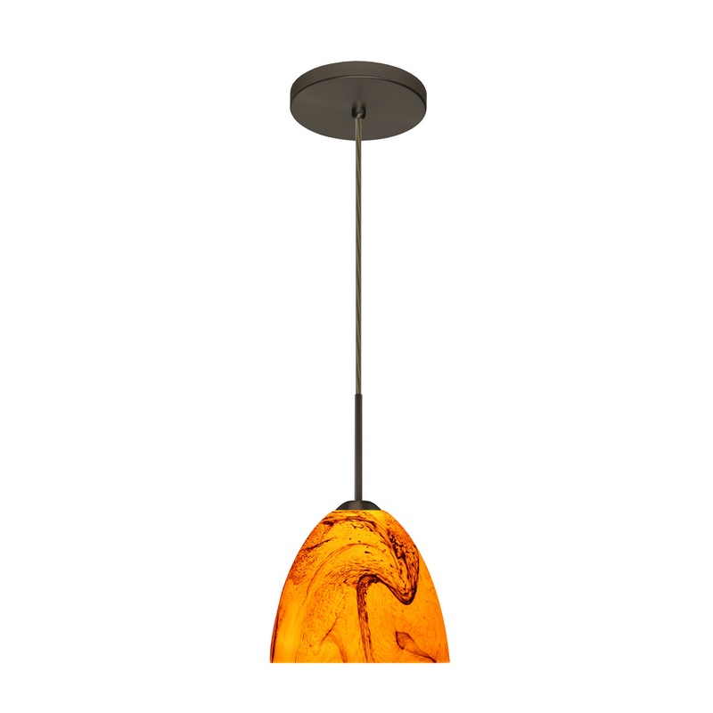 Besa 1BT-7572HB-MED-BR Sasha One Light Pendant Bronze