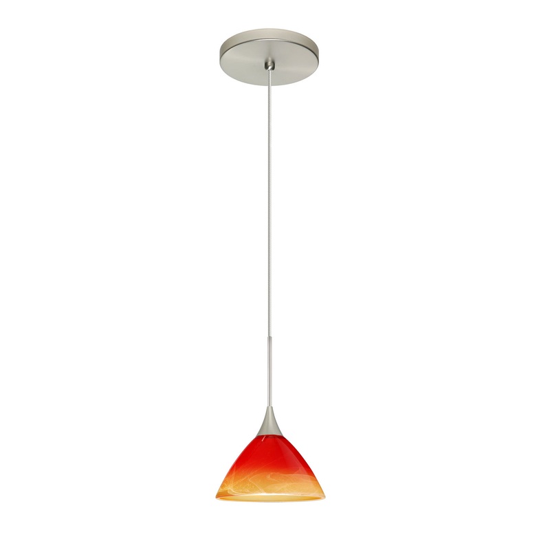 Besa 1XT-1743SL-SN Domi One Light Pendant Satin Nickel