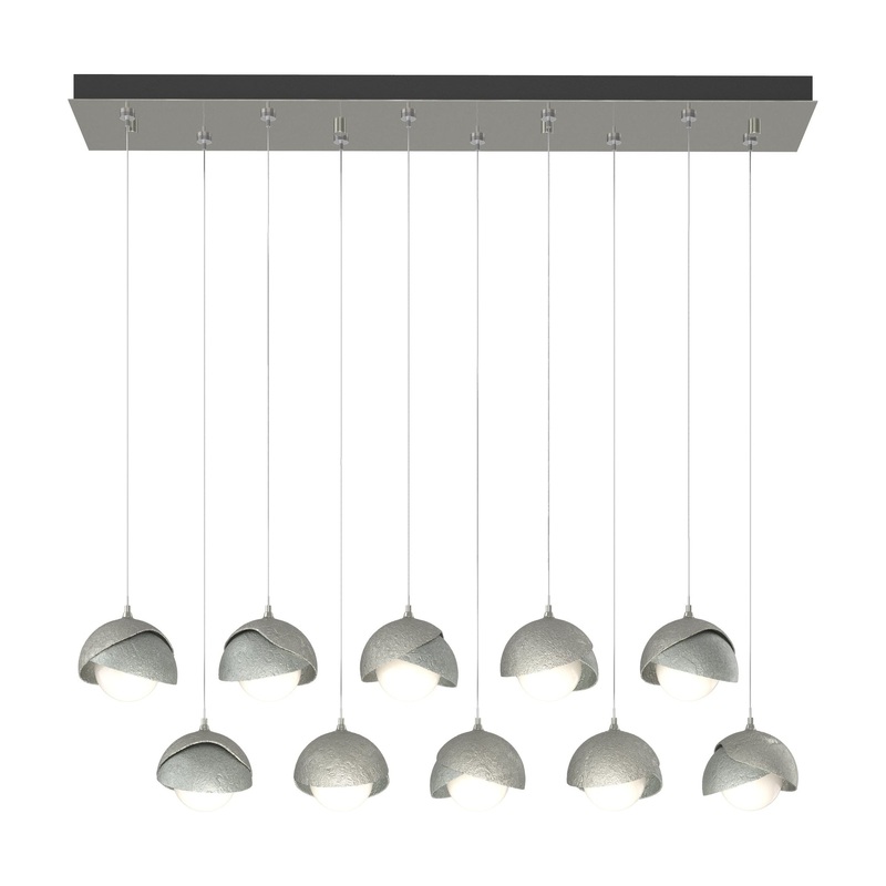 Brooklyn 10-Light Double Shade Pendant Sterling Vintage Platinum