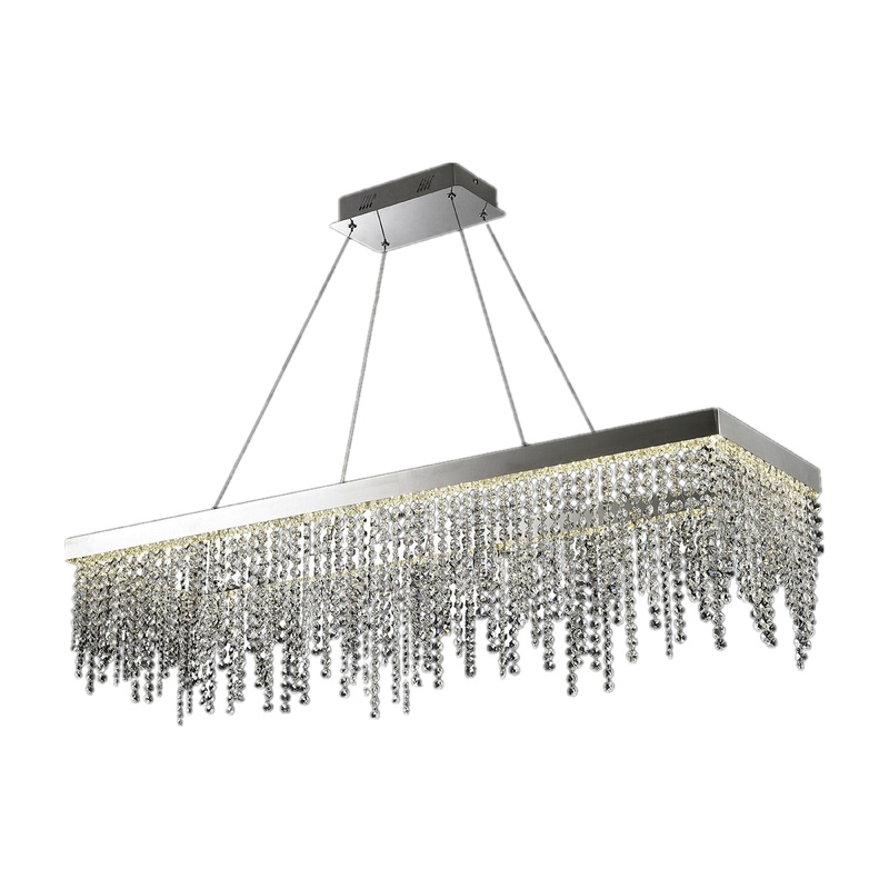 Chrome Geometric Crystal Pendant Chrome