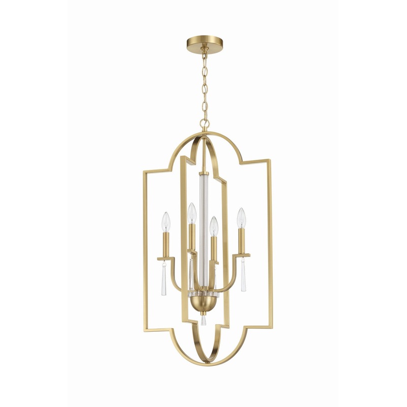 Craftmade 58234-SB Fortuna Four Light Foyer Pendant Satin Brass