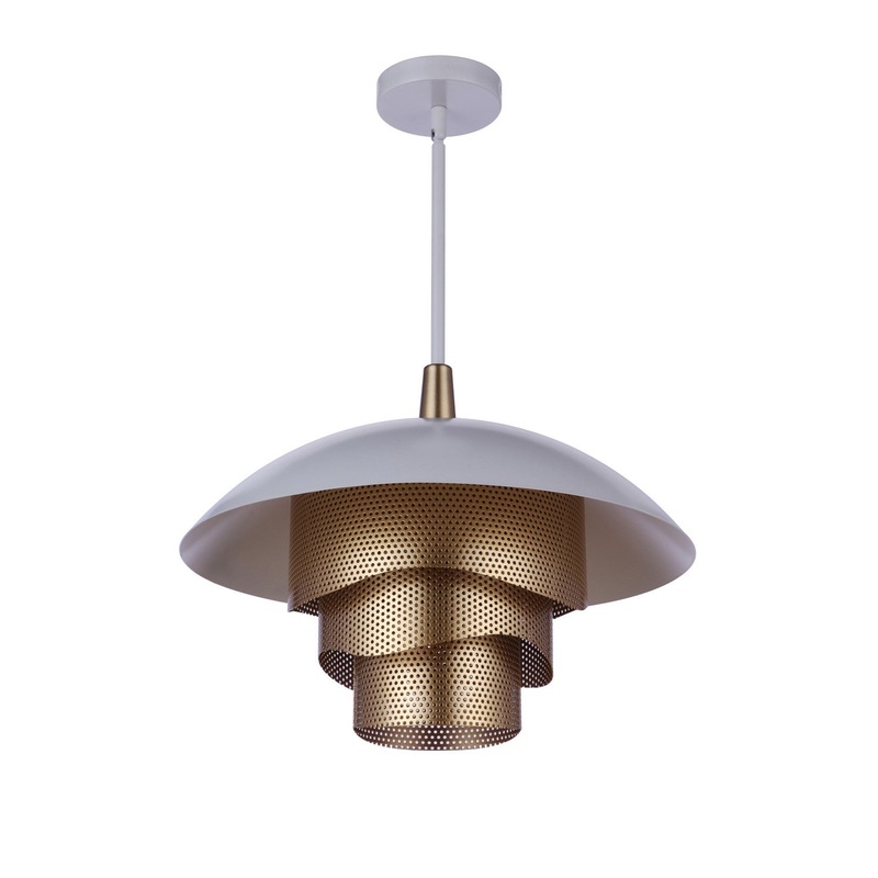 Craftmade P1010MWWMG-LED Sculptural Statement Pendants LED Pendant Matte White/Matte Gold
