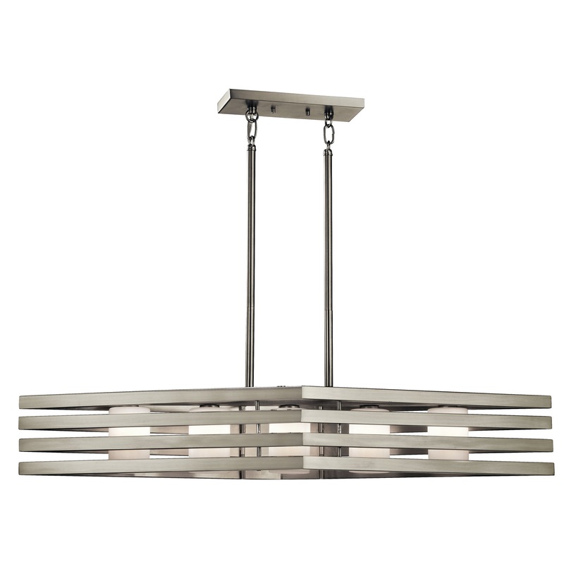Five Light Linear Chandelier from the Realta Collection in Brushed Nickel Finish by Kichler