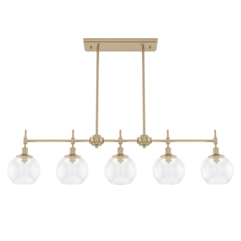 Five Light Linear Chandelier from the Xidane Collection in Alturas Gold Finish by Hunter