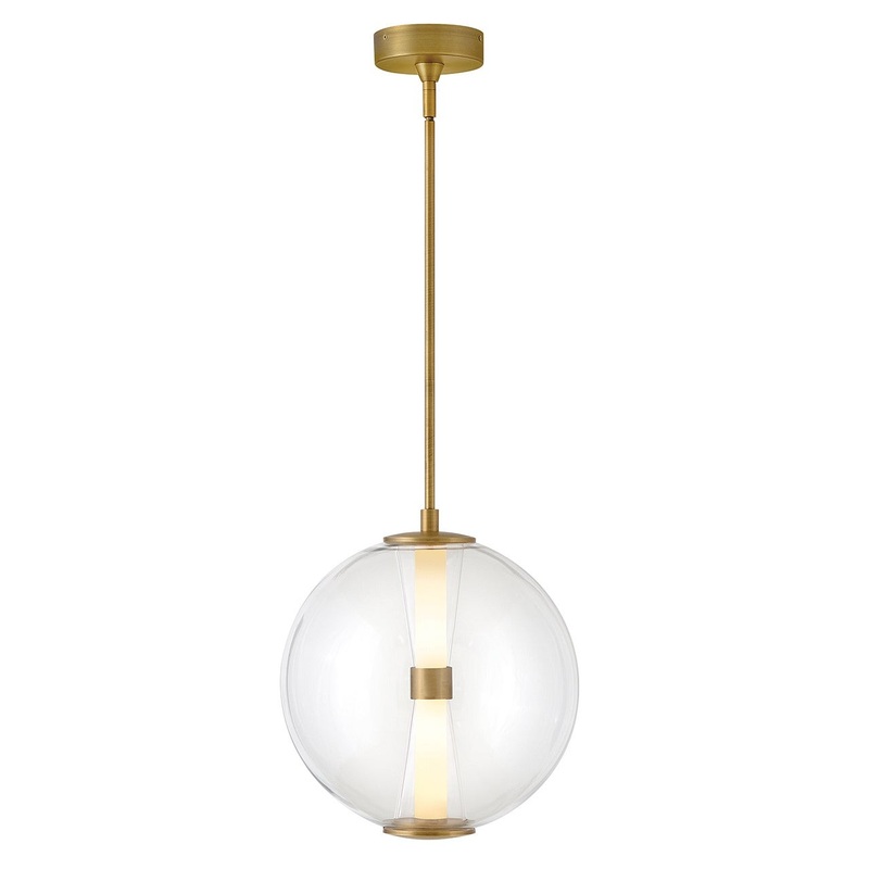 LED Pendant from the Elin Collection in Lacquered Brass Finish by Hinkley