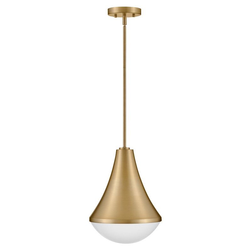LED Pendant from the Haddie Collection in Lacquered Brass Finish by Lark