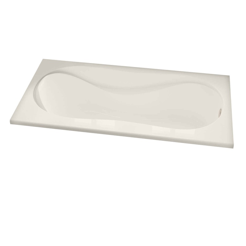 MAAX 102722-109-007 Cocoon 6032 Acrylic Drop-in End Drain Combined Hydrosens & Aerosens Bathtub in Biscuit