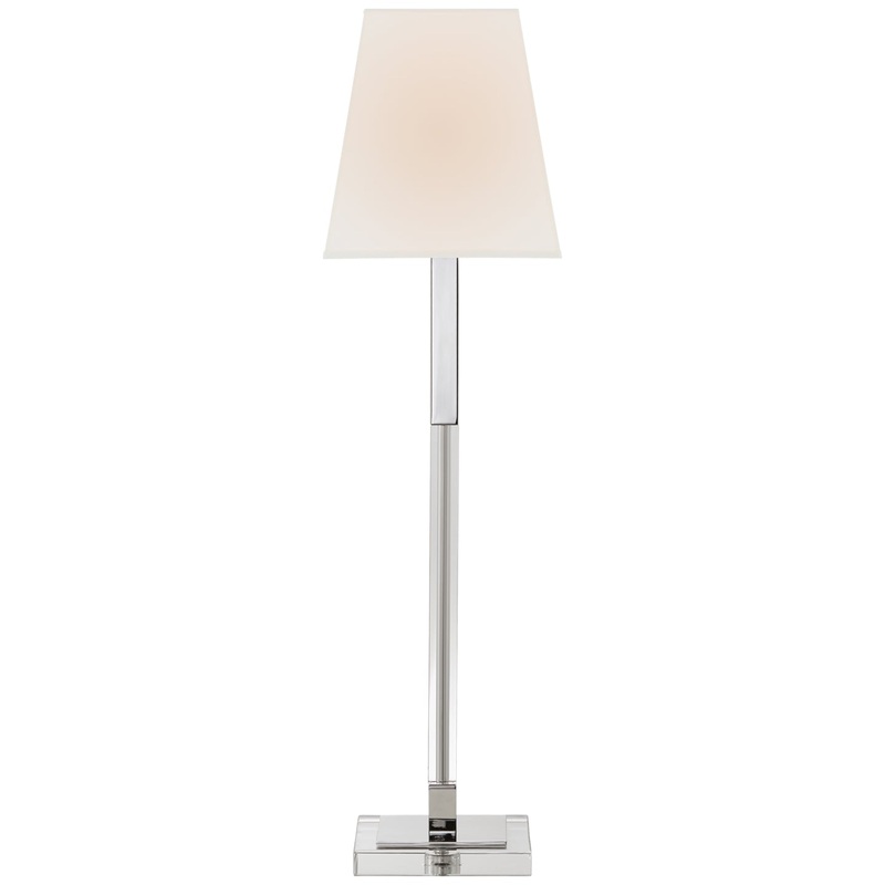 One Light Buffet Lamp from the Reagan Collection in Polished Nickel And Crystal Finish by Visual Comfort Signature