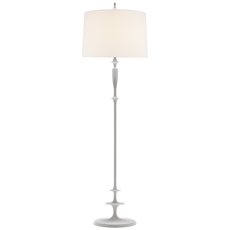 One Light Floor Lamp from the Lotus Collection in Plaster White Finish by Visual Comfort Signature
