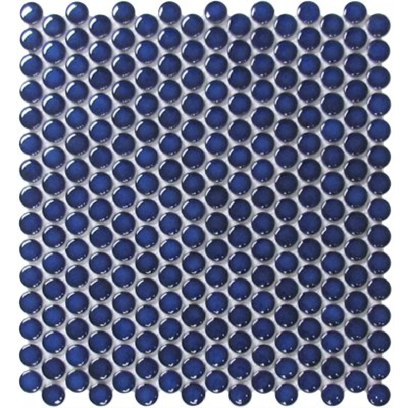 Roca Tile Usa Inc United States Ceramic Tile Cc Mosaics Ii Bright Cobalt Penny Round Porcelain Mosaics. Ufcc110-12Mt 1 Sheet = 1 Sq. Ft.