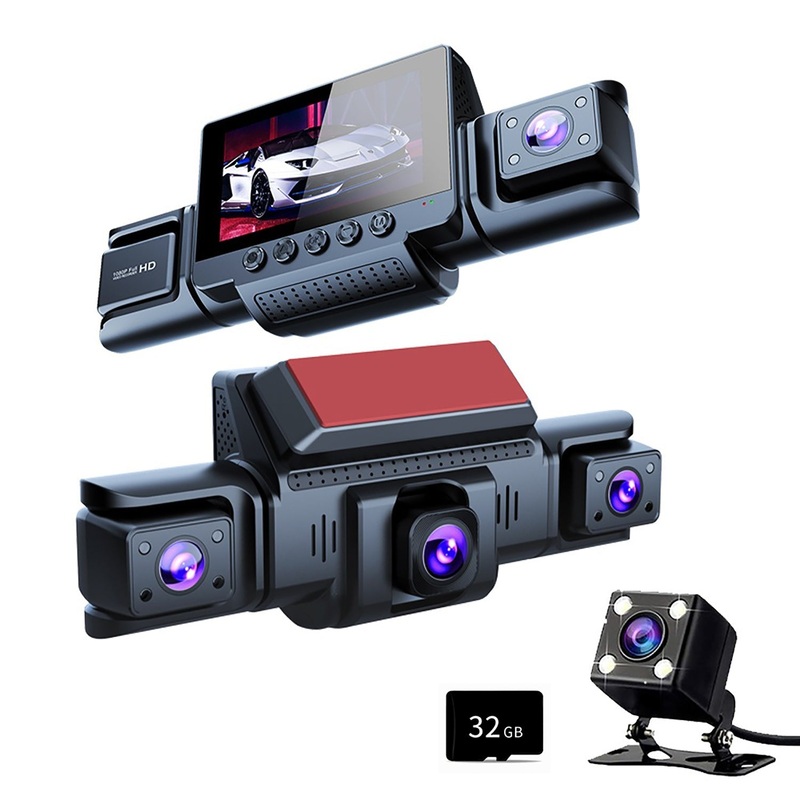 4-Channel 360 Panoramic 1080P HD Dash Cam Comes With 32GB TF Card