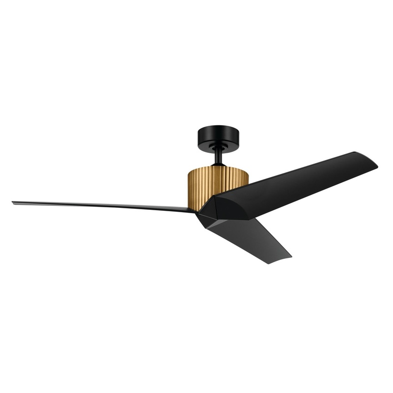 56″Ceiling Fan from the Almere Collection in Natural Brass Finish by Kichler