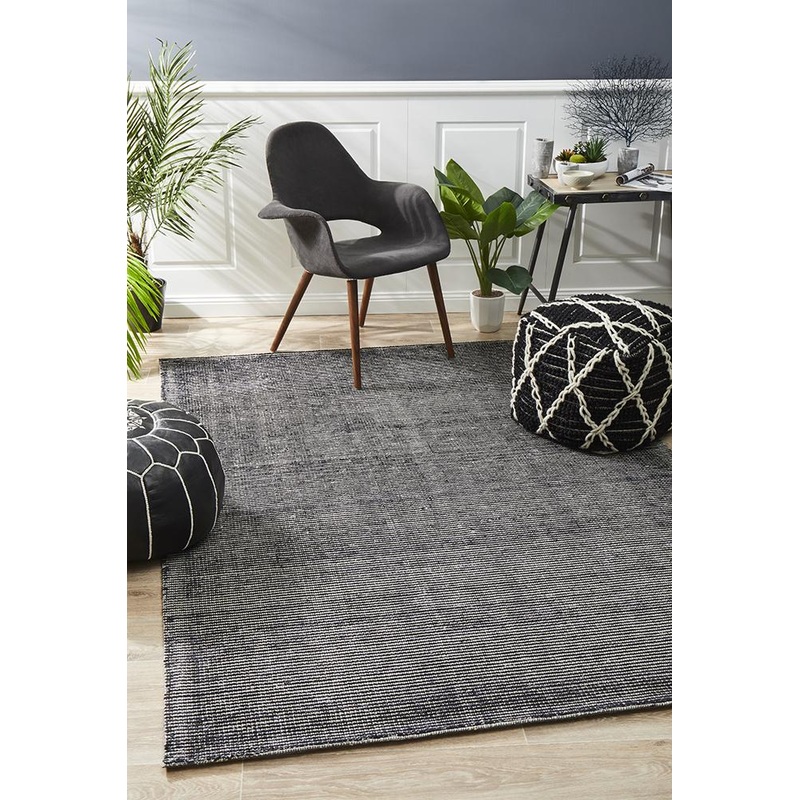 Allure Black Cotton Rayon Rug by Rug Culture – 400x300CM