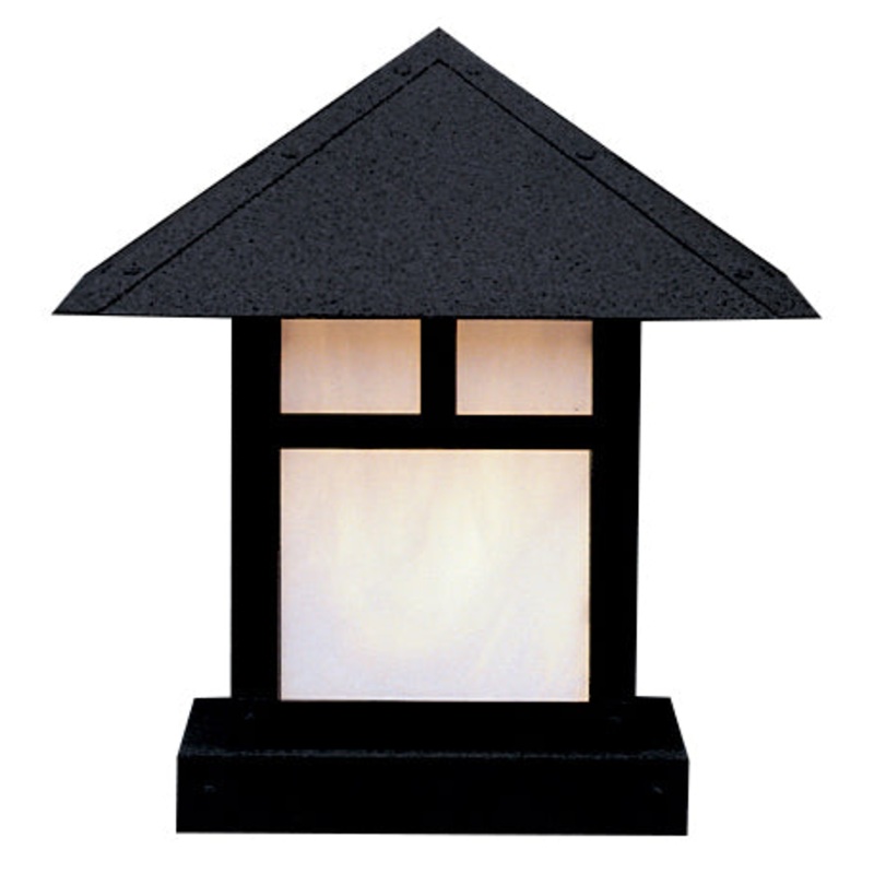 Arroyo EC-12TWO-BK Evergreen One Light Column Mount Satin Black