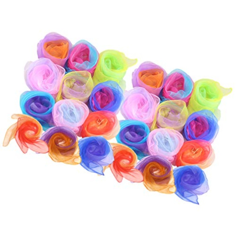 BESPORTBLE Sciarpe da Ballo a Colori Sfumati 24 Pezzi Sciarpe da Giocoliere Sciarpe Magiche Sciarpe Band Ritmiche per Decorazioni per Bambini (Colore Casuale)