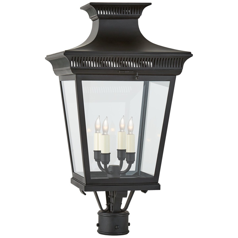 Four Light Post Lantern from the Elsinore Collection in Black Finish by Visual Comfort Signature