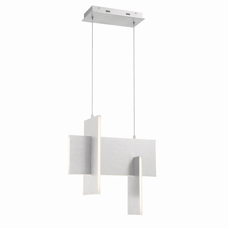 LED Pendant from the Coburg Collection in Aluminium Finish by Eurofase
