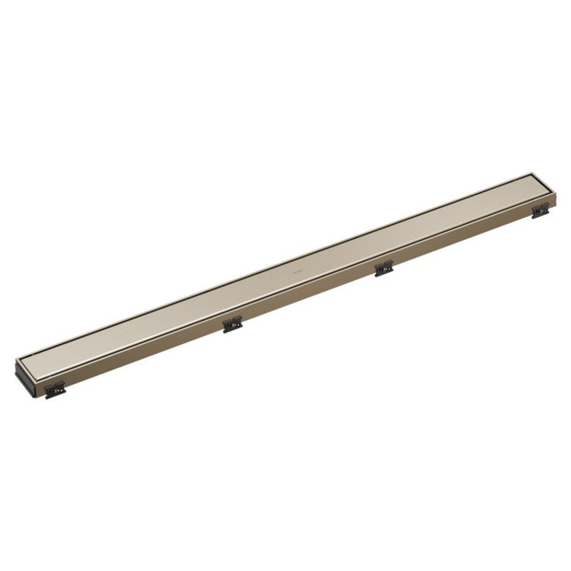 Linear Drain Reversible with Dual Grate Installation 36 Inch Brilliance Brushed Nickel Stainless Steel for Rough-In BR73360