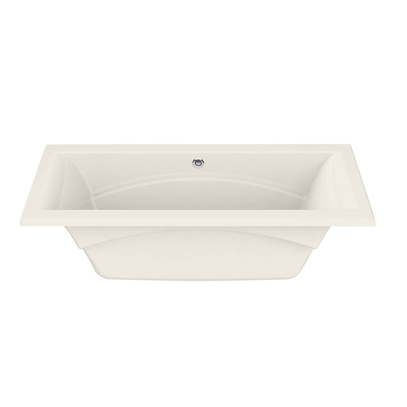 MAAX 101270-056-007 Optik 7236 Acrylic Undermount Center Drain Combined Hydrofeel & Aerofeel Bathtub in Biscuit