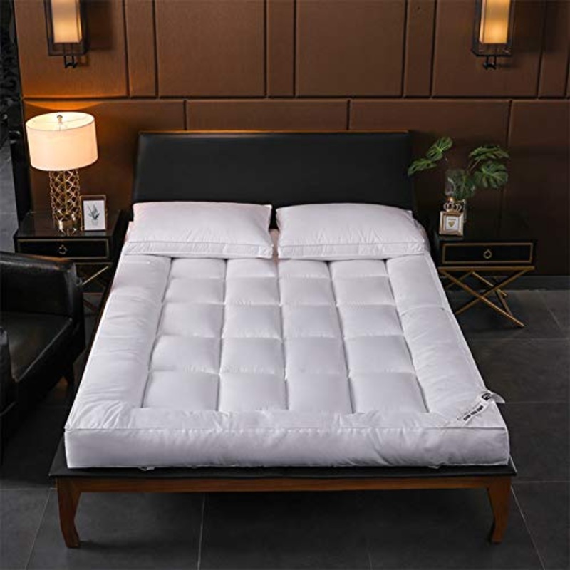 Nileco Materassino Trapuntato Copertura,Schiuma di Memoria Coprimaterasso Giapponese Tatami Stuoie Morbido Materasso Futon Premium Ipoallergenico Coprimaterasso-Bianca Gemello