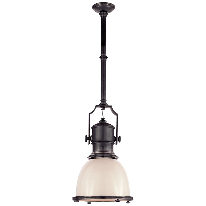 One Light Pendant from the Country Industrial Collection in Bronze Finish by Visual Comfort Signature