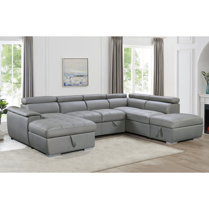 Plush Sleeper Modular Chaise Lounge – Light Grey