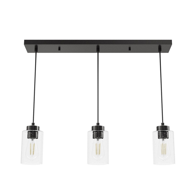 Three Light Linear Cluster from the Hartland Collection in Noble Bronze Finish by Hunter