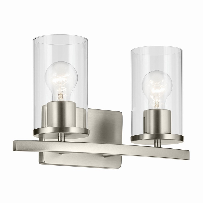 Two Light Bath from the Crosby Collection in Brushed Nickel Finish by Kichler