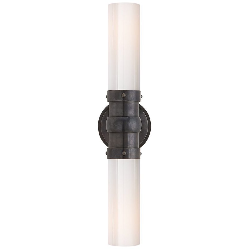 Two Light Bath Sconce from the Graydon Bath Light Collection in Bronze Finish by Visual Comfort Signature