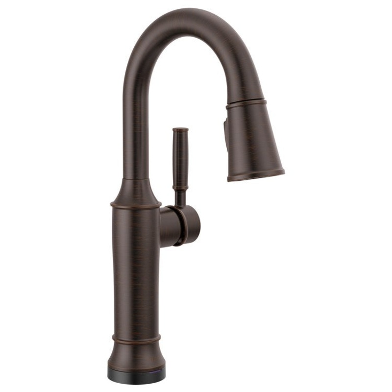 Bar Faucet Renaldi Prep 1 Lever ADA CALGreen Venetian Bronze Touch2O with Touchless/MagnaTite Docking/VoiceIQ Compatible 1.8 Gallons per Minute
