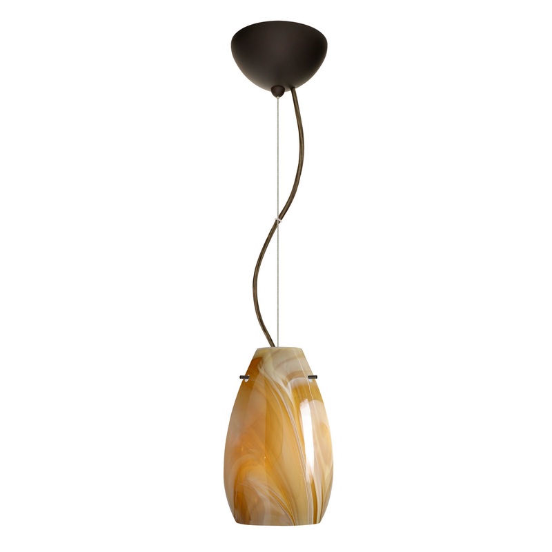 Besa 1KX-4126HN-LED-BR Pera One Light Pendant Bronze