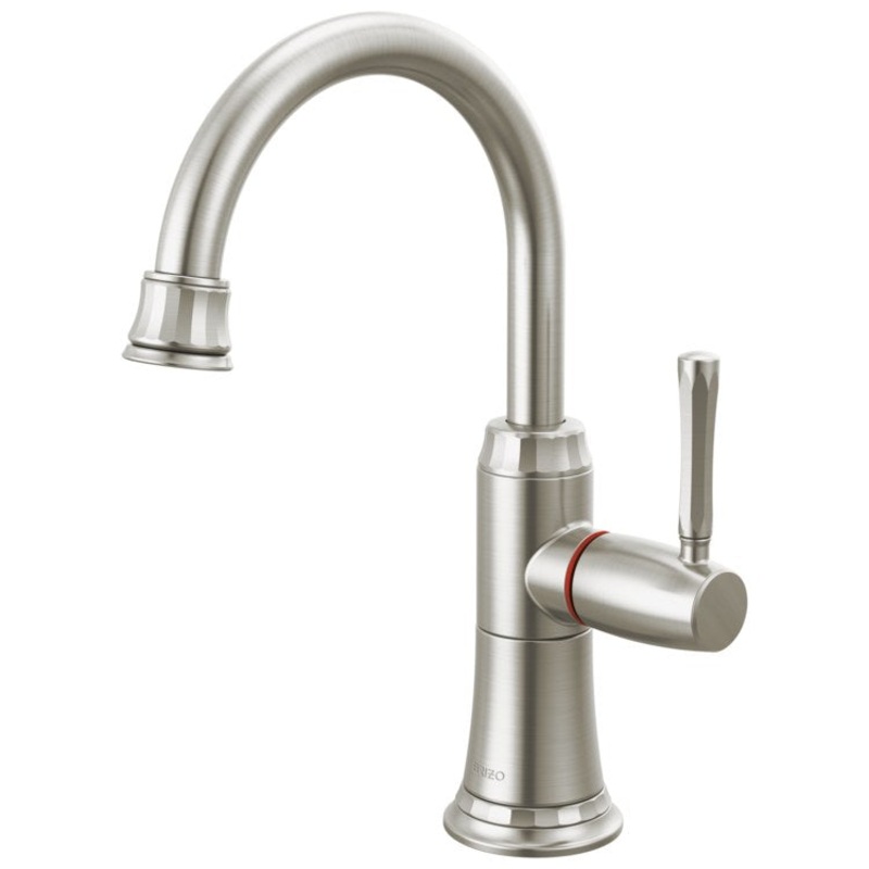 Beverage Faucet Tulham Instant Hot 1 Lever ADA Brilliance Stainless Arc 360 Degree Swivel