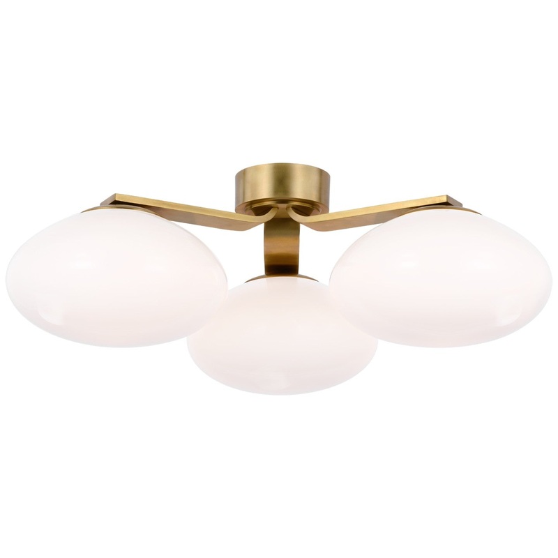 LED Flush Mount from the Marisol Collection in Soft Brass Finish by Visual Comfort Signature