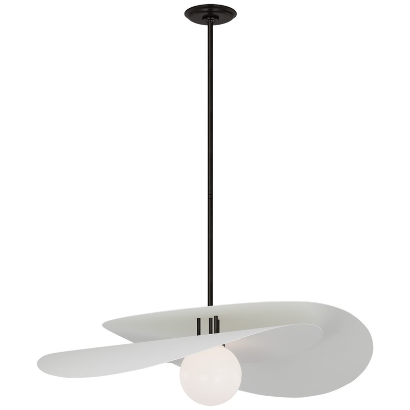 LED Pendant from the Mahalo Collection in Bronze And Matte White Finish by Visual Comfort Signature