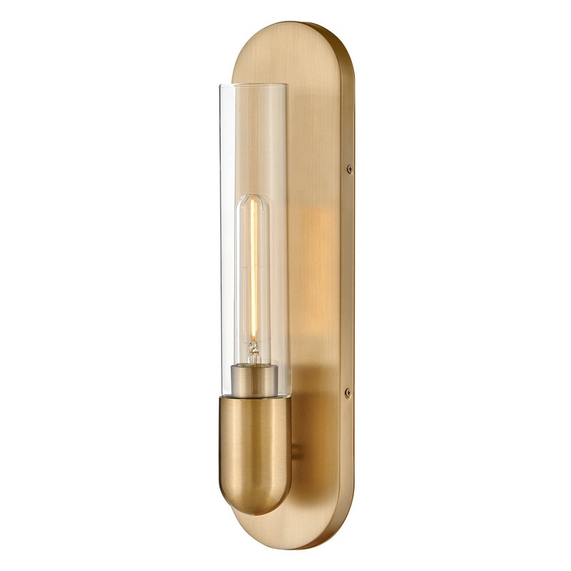 LED Wall Sconce from the Tully Collection in Lacquered Brass Finish by Lark