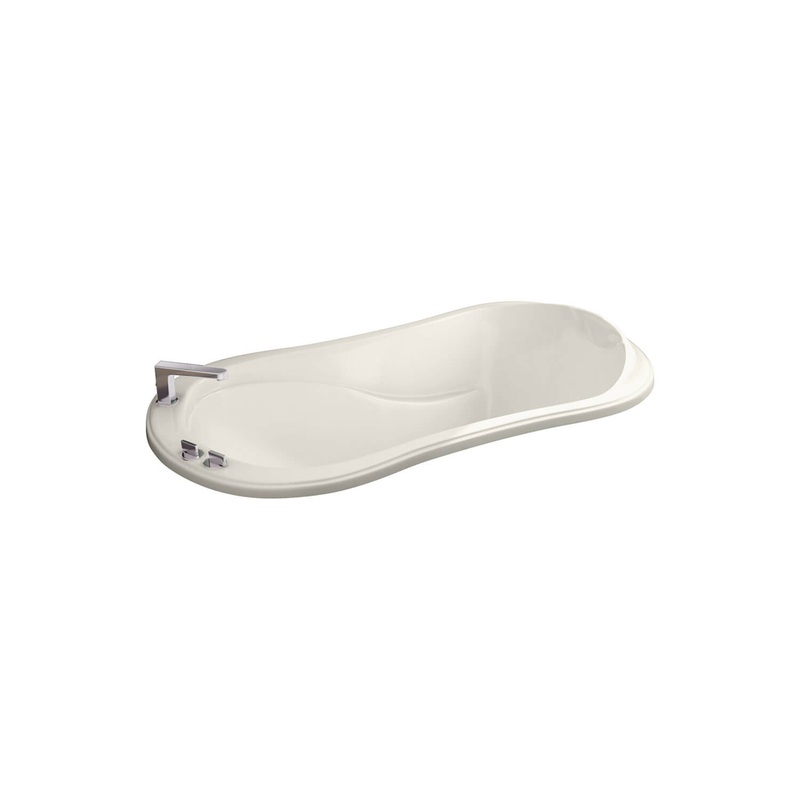 MAAX 105642-107-007 Murmur 6034 Acrylic Drop-in End Drain Hydrosens Bathtub in Biscuit