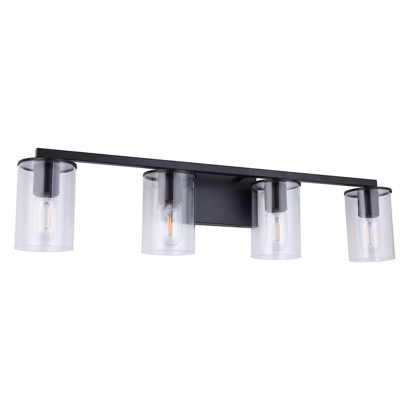 Moraine 4-Light Vanity Black with Clear Glass