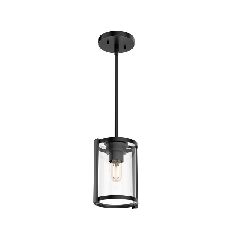 One Light Mini Pendant from the Astwood Collection in Matte Black Finish by Hunter