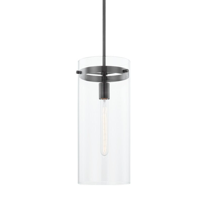 One Light Pendant from the Haisley Collection in Old Bronze Finish by Mitzi