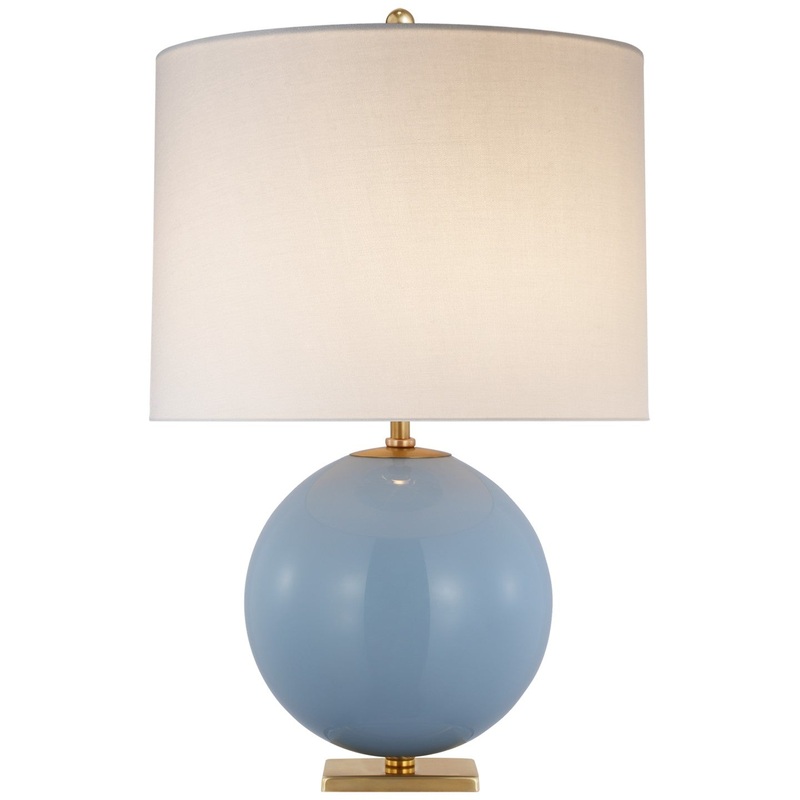 One Light Table Lamp from the Elsie Collection in Blue Painted Glass Finish by Visual Comfort Signature